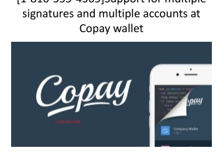 [1-810-355-4365]Support for multiple signatures and multiple accounts at Copay wallet