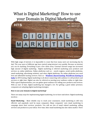 What is Digital Marketing? How to use your Domain in Digital Marketing?