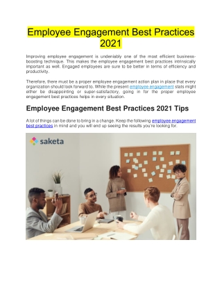 Employee Engagement Best Practices 2021