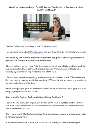 GetComprehensiveDetailsOnIIBAEntranceOfficialdocumentinBusinessAnalysisECBACertification