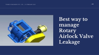 Best way to manage Rotary Airlock Valve Leakage