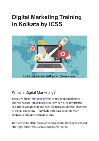 Digital Marketing Training in Kolkata by ICSS