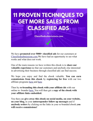 11 Proven Techniques To Get More Sales From Classified Ads