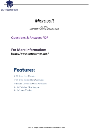 AZ-900 PDF Training Guides Preparation Material
