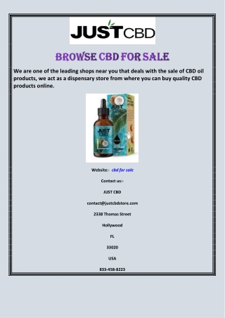 Browse CBD for Sale