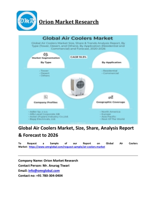 Global Air Coolers Market Size, Industry Trends, Share and Forecast 2020-2026
