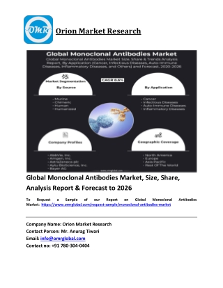 Global Monoclonal Antibodies Market Trends, Size, Competitive Analysis and Forecast 2020-2026