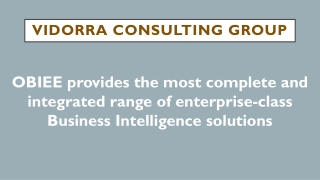 OBIEE Service With Vidorra Consulting Group