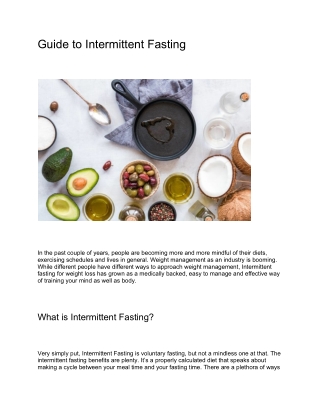 Guide to Intermittent Fasting