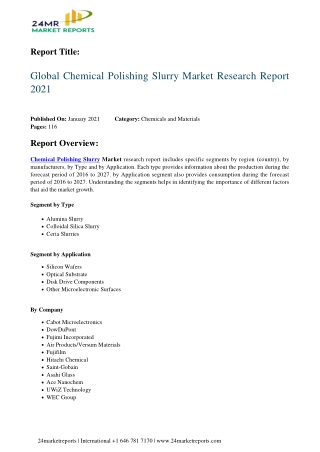 Chemical Polishing Slurry Market Research Report 2021