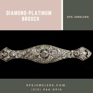 DIAMOND-PLATINUM BROOCH