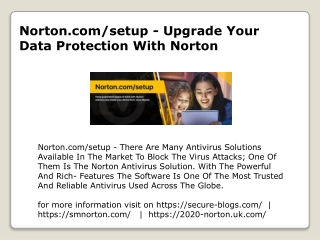 Norton.com/setup - Upgrade Your Data Protection With Norton