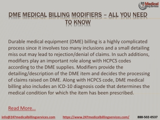 DME Medical Billing Modifiers – All You Need To Know