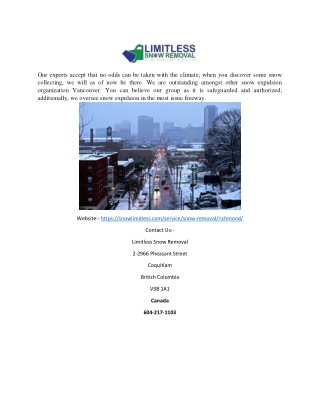 Snow Removal Richmond | Snowlimitless.com