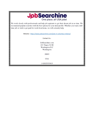 Jobs In Columbus Indiana | JobSearchine.com