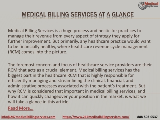 Medical Billing Services At A Glance