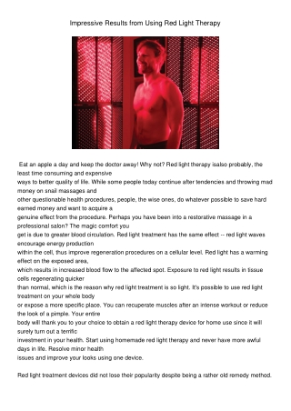 Impressive Results from Using Red Light Therapy