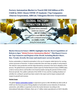 Factory Automation Market 2021