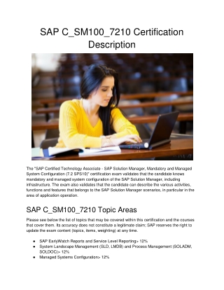 SAP C_SM100_7210 Certification Description