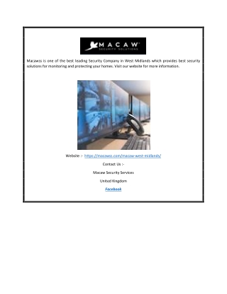Security companies midlands  | Macawss.Com