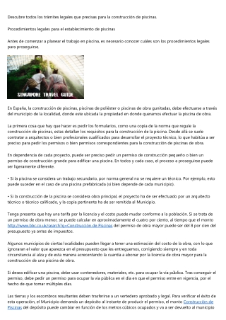Descubre todos los trámites legales que precisas para la construcción de piscinas de obra