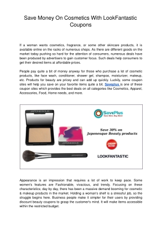 Save Money On Cosmetics With LookFantastic Coupons