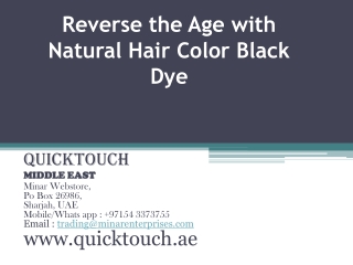 Reverse the Age with Natural Hair Color Black Dye