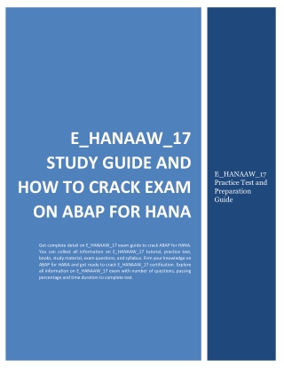 E_HANAAW_17 Study Guide and How to Crack Exam on ABAP for HANA