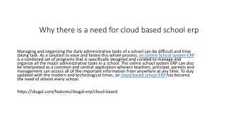 Why there is a need for cloud based school erp