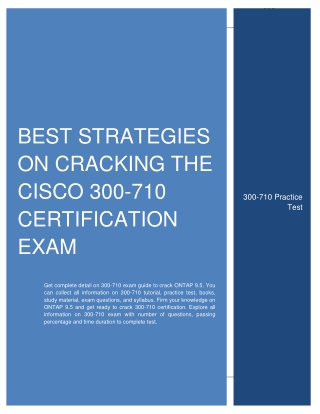 Best Strategies On Cracking the Cisco 300-710 Certification Exam