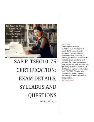 SAP P_TSEC10_75 Certification: Exam Details, Syllabus and Questions