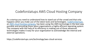 Codeforstatups AWS Cloud Hosting Company