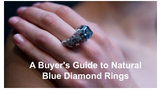 A Buyer's Guide to Natural Blue Diamond Rings