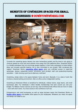 Coworking Space San Diego | Shared Office Space For Rent | Downtown Works