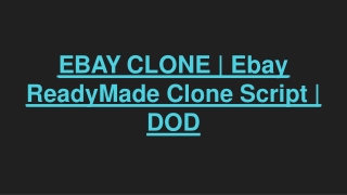 EBAY CLONE | Ebay ReadyMade Clone Script | DOD