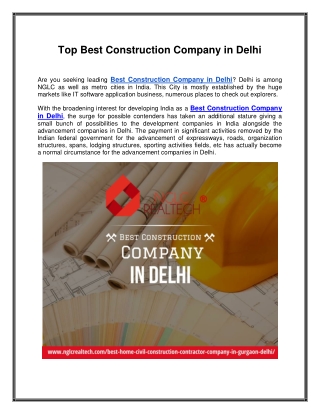 Best Construction Company in Delhi
