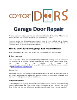 Garage Door Repair