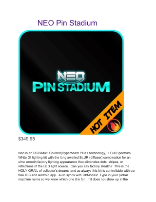 Buy Neo Pin Stadium WiFi LED Lighting for your Pinball Machine