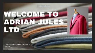 Private Label Clothing Manufacturers USA | Adrian Jules Ltd | Expertly hand tailored