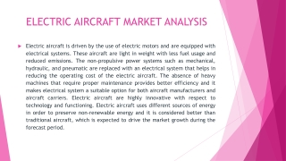 ELECTRIC AIRCRAFT MARKET ANALYSIS