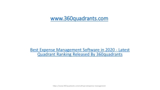 Best Expense Management Software in 2020 - Latest Quadrant Ranking Released By 360quadrants