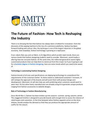 The Future of Fashion- How Tech is Reshaping the Industry