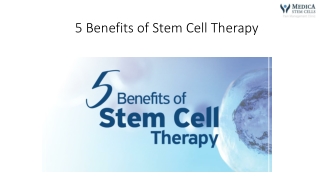 5 Benefits of Stem Cell Therapy