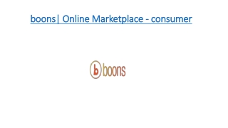 boons| Online Marketplace - consumer