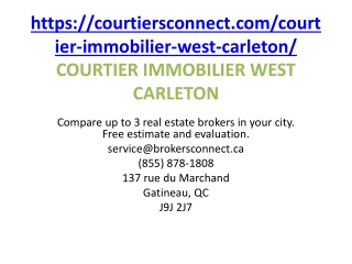 COURTIER IMMOBILIER WEST CARLETON