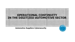 Automotive Suppliers Cybersecurity