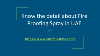 Know the detail about fire proofing spray in UAE