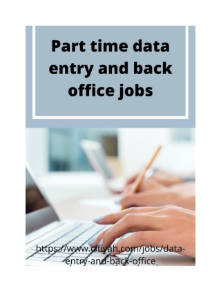 Part time Data entry and Back office jobs