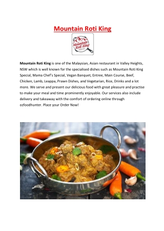 5% Off- Mountain Roti King Cuisines Valley Heights, NSW