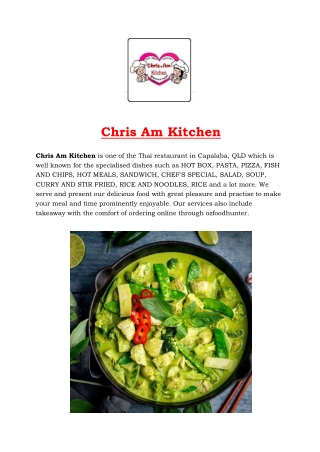 Chris Am Kitchen Menu - Capalaba Takeaway, QLD - 5% off